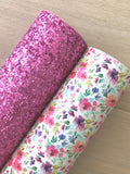 Lux Pink Chunky Glitter Fabric Sheet