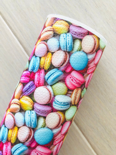Printed Pebbled Faux Leather 3D Realistic Macarons