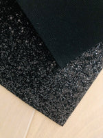 Black Chunky Glitter Fabric - Black Twill Backing
