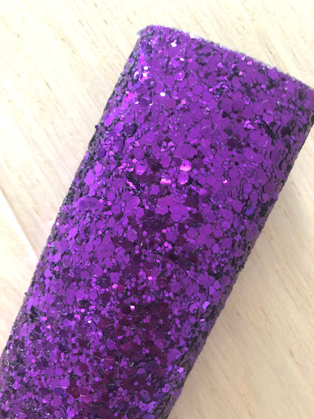 Solid Purple Chunky Glitter with Felt Backing