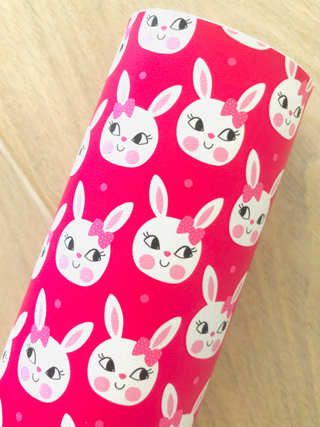 Custom Printed Smooth Faux Leather Bunny