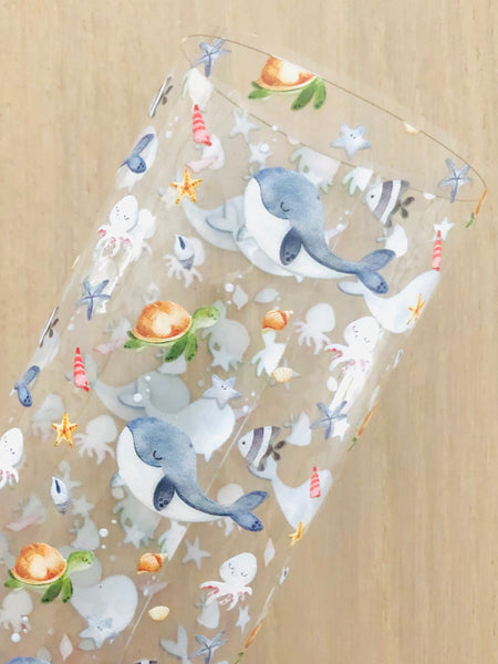 Printed Transparent Jelly Sheet Whales