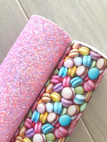 Printed Pebbled Faux Leather 3D Realistic Macarons