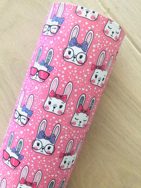 Custom Printed Smooth Faux Leather Bunny