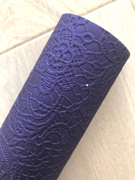 Metallic Embossed Lace Fabric Sheet - Fleece Backing