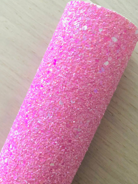 Pink Chunky Glitter Fabric