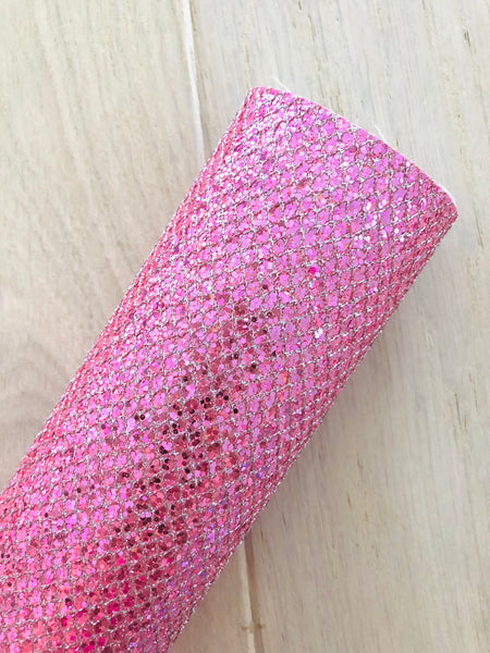 Pink and Silver Glitter Fabric