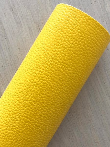Textured Solid Yellow Faux Leather