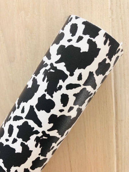 Custom Printed Smooth Faux Leather Cow Print