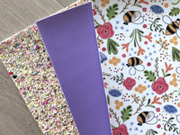 Custom Printed Smooth Leather Bee and Floral