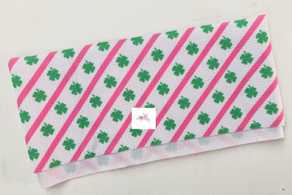Bullet Fabric Clovers with Pink Strips