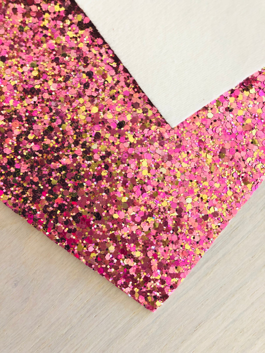 Lux Mixed Pink Chunky Glitter Fabric Sheet - Felt Backing