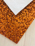 Lux Orange Chunky Glitter Fabric Sheet - Felt Backing