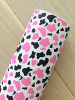 Printed Pebbled Faux Leather Cow Print