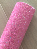 Pink Chunky Glitter Fabric Sheet - Felt Back