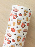 Custom Printed Smooth Faux Leather Pumpkin Spice Coffee - White Felt Backing