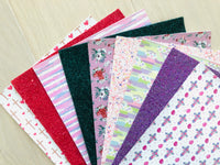 Printed Pebbled Faux Leather Brushstroke, Plaid and Polka Dots Design