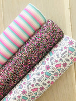 Printed Pebbled Faux Leather Pastel Color Strips