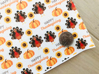 Printed Pebbled Faux Leather Thanksgiving