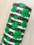 Printed Pebbled Faux Leather Clover with Gold Faux Glitter Dots
