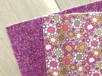 Pink Lavender Chunky Glitter Fabric - Felt Backing