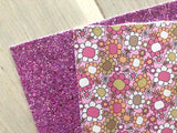 Pink Lavender Chunky Glitter Fabric - Felt Backing