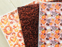 Printed Pebbled Faux Leather Pumpkin Spice