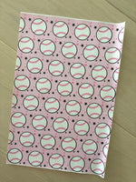 Printed Pebbled Faux Leather Pink Baseball