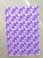 Printed Pebbled Faux Leather Purple Floral