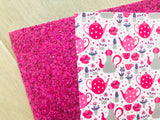 Iridescent Pink Chunky Glitter Fabric - Felt Backing