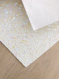 LUX White Chunky Glitter Fabric Sheet