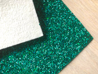 Lux Green Chunky Glitter Fabric Sheet - Felt Backing