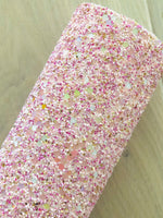 Mixed Pink Chunky Glitter Fabric - Felt Backing