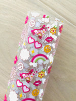 Printed Jelly Sheet Roller Skate and Flowers - 0.3mm