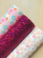 Lux Purple and Red Chunky Glitter Fabric Sheet