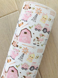 Printed Pebbled Faux Leather Farm Animals