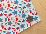 Printed Pebbled Faux Leather July 4th