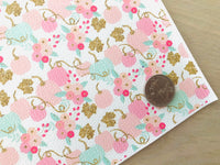 Printed Pebbled Faux Leather Pink Pumpkin