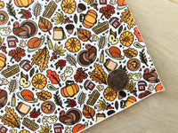 Printed Pebbled Faux Leather Thanksgiving Elements