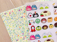 Printed Pebbled Faux Leather Cute Food Items Design