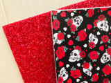 Printed Pebbled Faux Leather Skulls