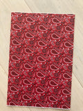 Printed Pebbled Leather Red Bandana