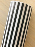 Printed Pebbled Faux Leather Black Strip