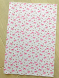 Custom Printed Smooth Faux Leather Dog Bones and Paw Prints with Pink Bow
