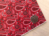 Printed Pebbled Leather Red Bandana