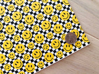 Printed Pebbled Leather Smiley Face