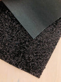 Black Chunky Glitter Fabric - Black Felt Backing