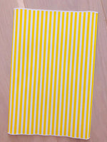 Printed Pebbled Faux Leather Yellow and White Strips