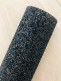 Black Chunky Glitter Fabric - Black Twill Backing