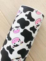 Printed Pebbled Faux Leather Cow - Cotton Backing